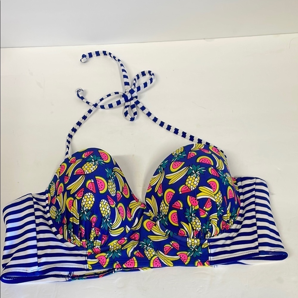Colorful Fruit Print Bikini Top